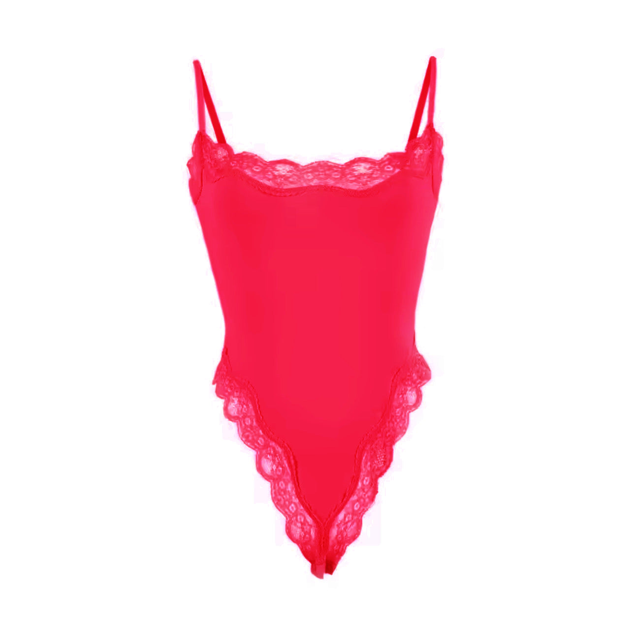 RED LACE BODYSUIT