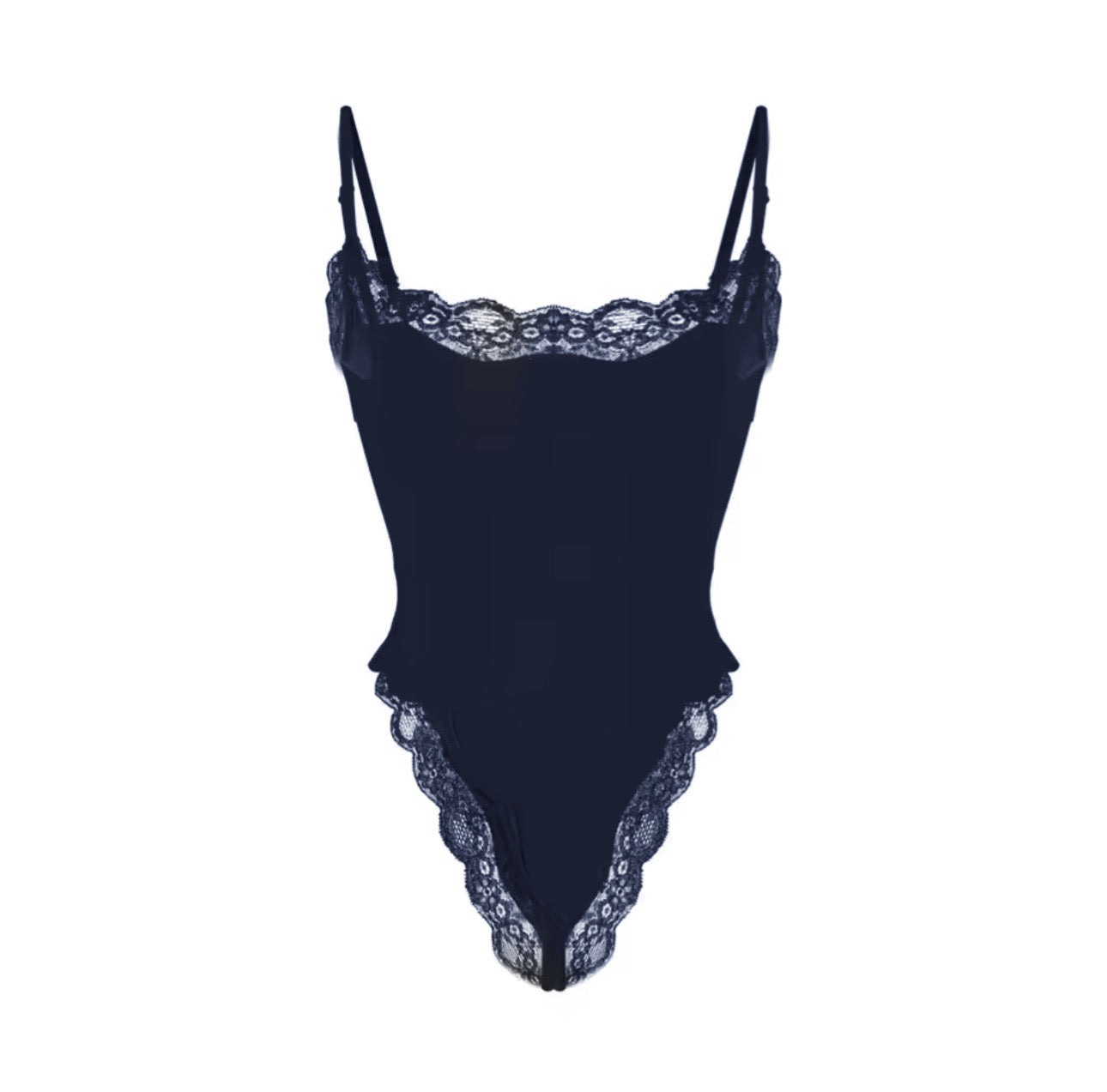NAVY LACE BODYSUIT